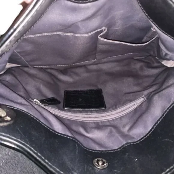 COACH Ashley Canvas Signature C Black 2way Handbag/Shoulder Bag EUC - Picture 10 of 12